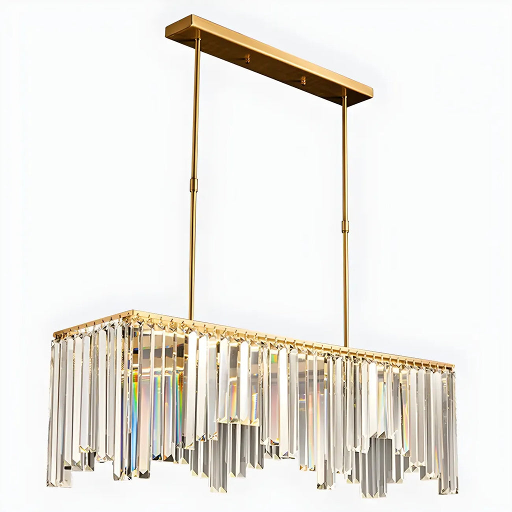 Gold Crystal Geometric Chandelier for Dining Area