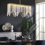 Gold Crystal Geometric Chandelier for Dining Area