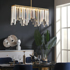 Gold Crystal Geometric Chandelier for Dining Area