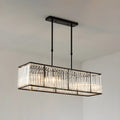 Luxury Crystal Gold Rectangle Island Pendant Light