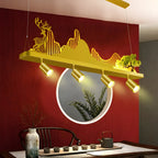 3/4-Light Modern Gold Metal Abstract Island Light