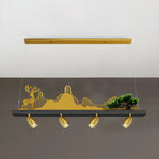 3/4-Light Modern Gold Metal Abstract Island Light