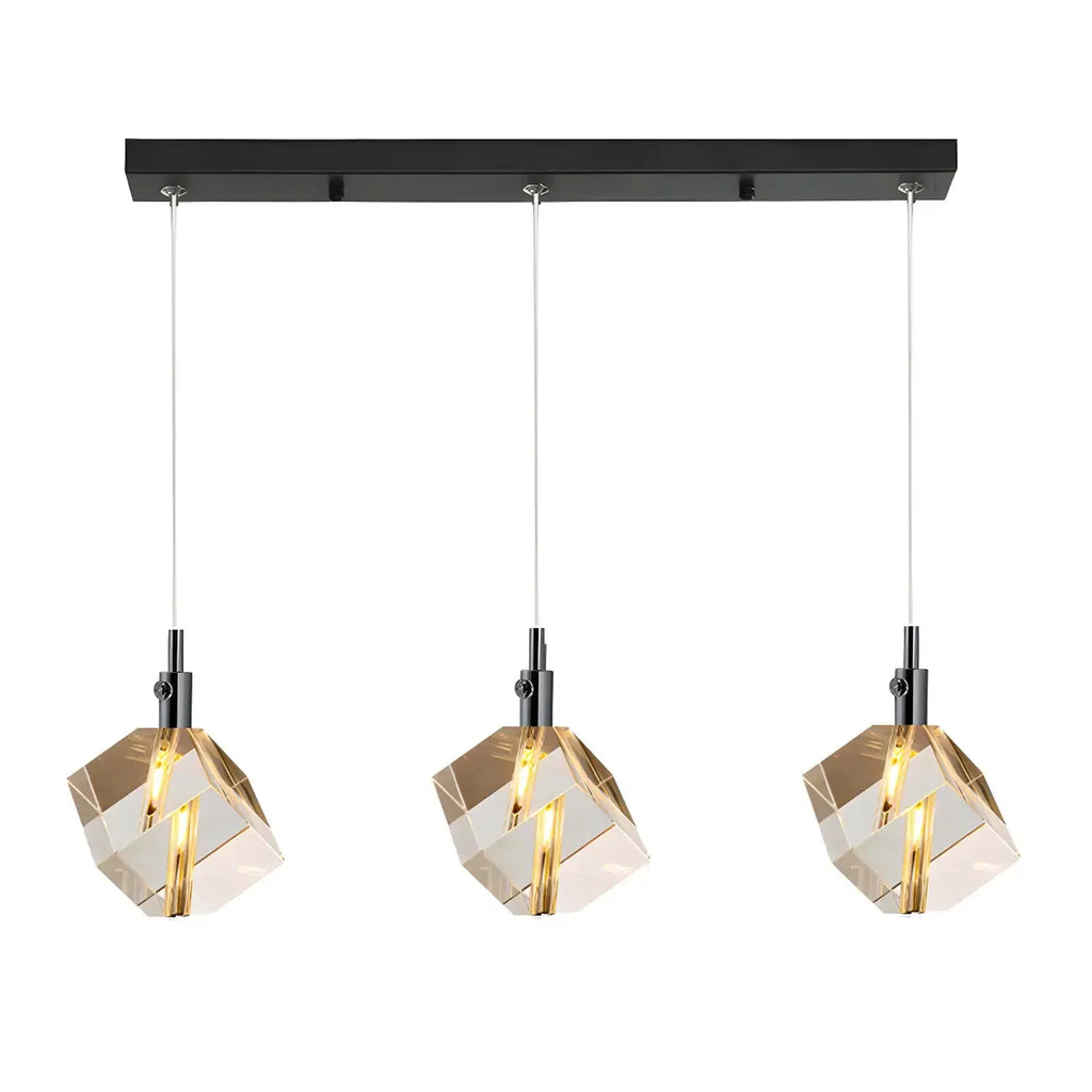 Modern Crystal Cube Island Pendant Light for Kitchen