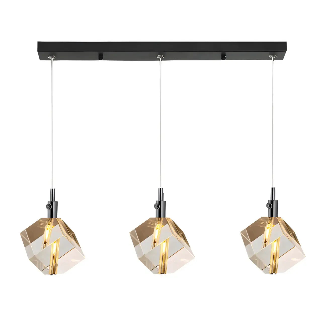 Modern Crystal Cube Island Pendant Light for Kitchen
