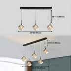 Modern Crystal Cube Island Pendant Light for Kitchen