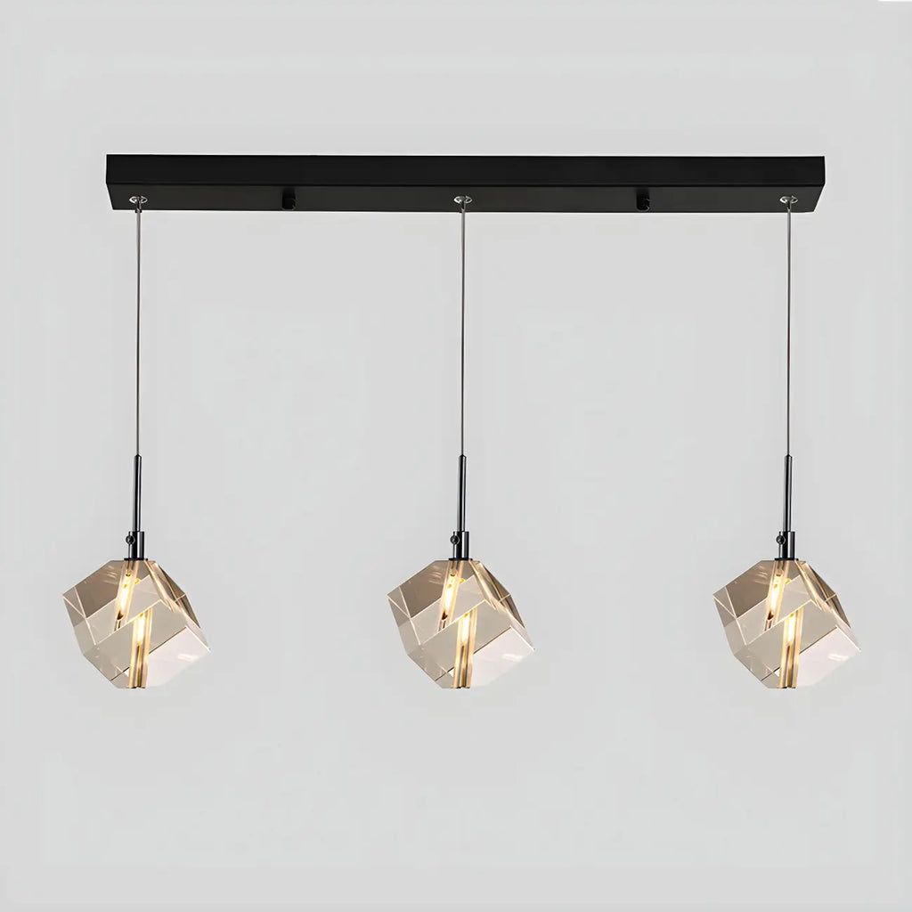Modern Crystal Cube Island Pendant Light for Kitchen