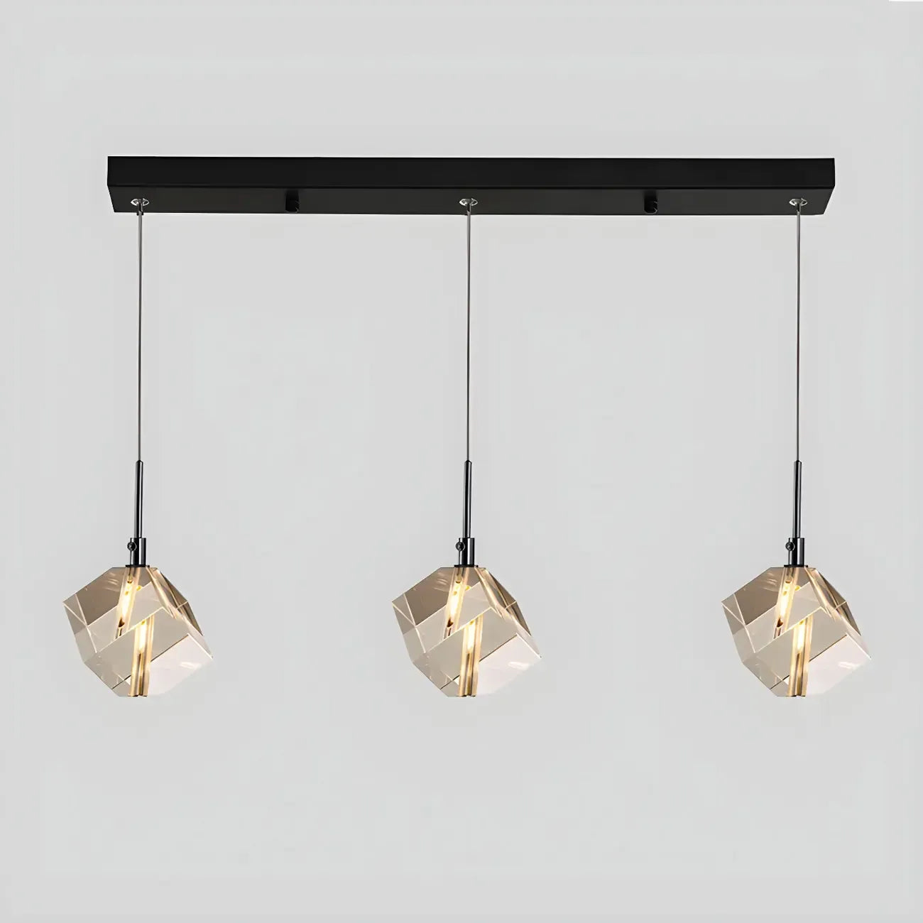 Modern Crystal Cube Island Pendant Light for Kitchen