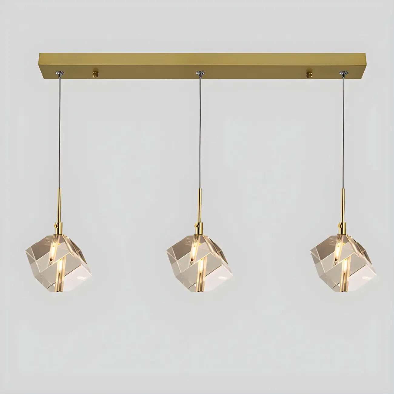 Modern Crystal Cube Island Pendant Light for Kitchen