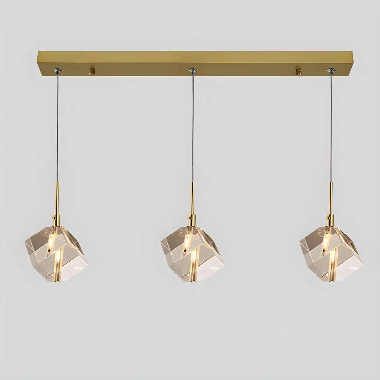 Modern Crystal Cube Island Pendant Light for Kitchen