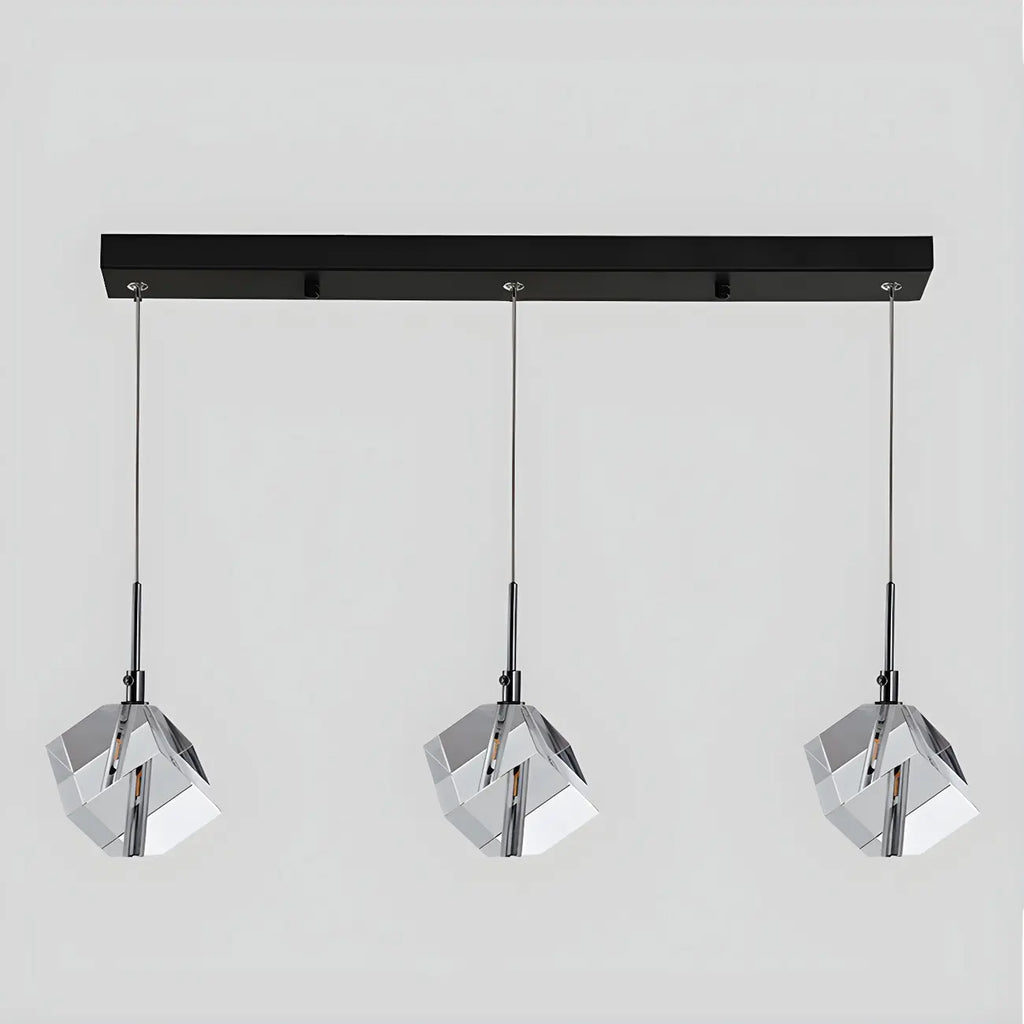 Modern Crystal Cube Island Pendant Light for Kitchen