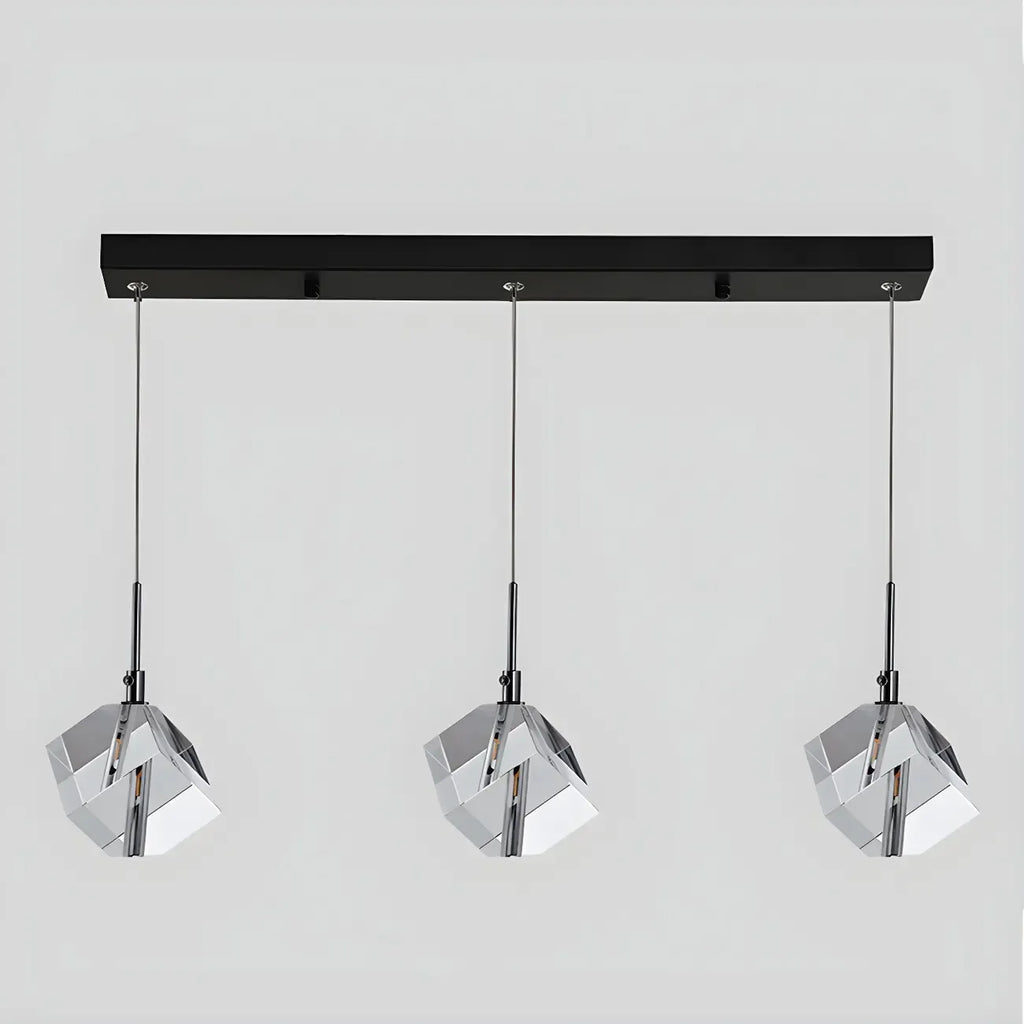 Modern Crystal Cube Island Pendant Light for Kitchen