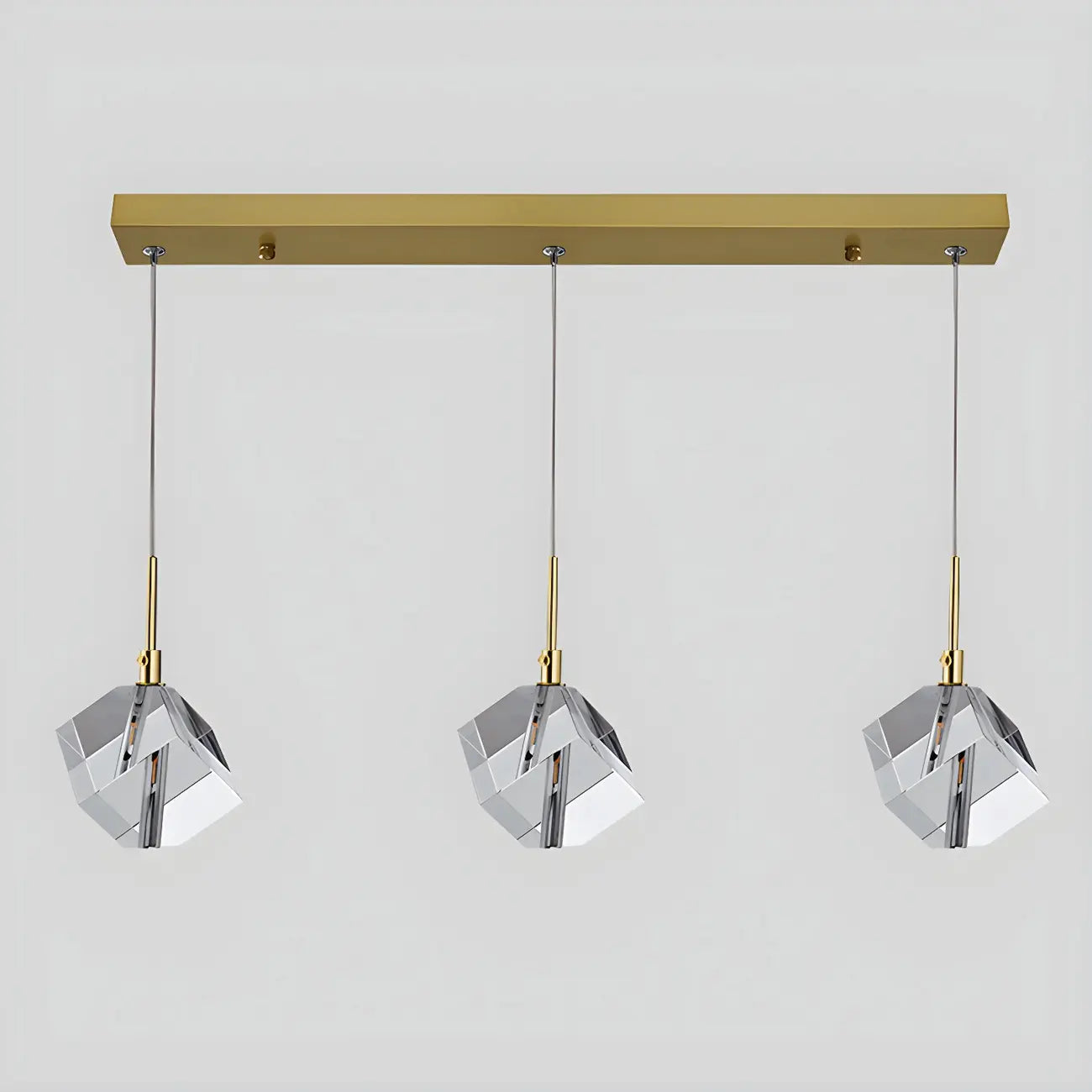 Modern Crystal Cube Island Pendant Light for Kitchen