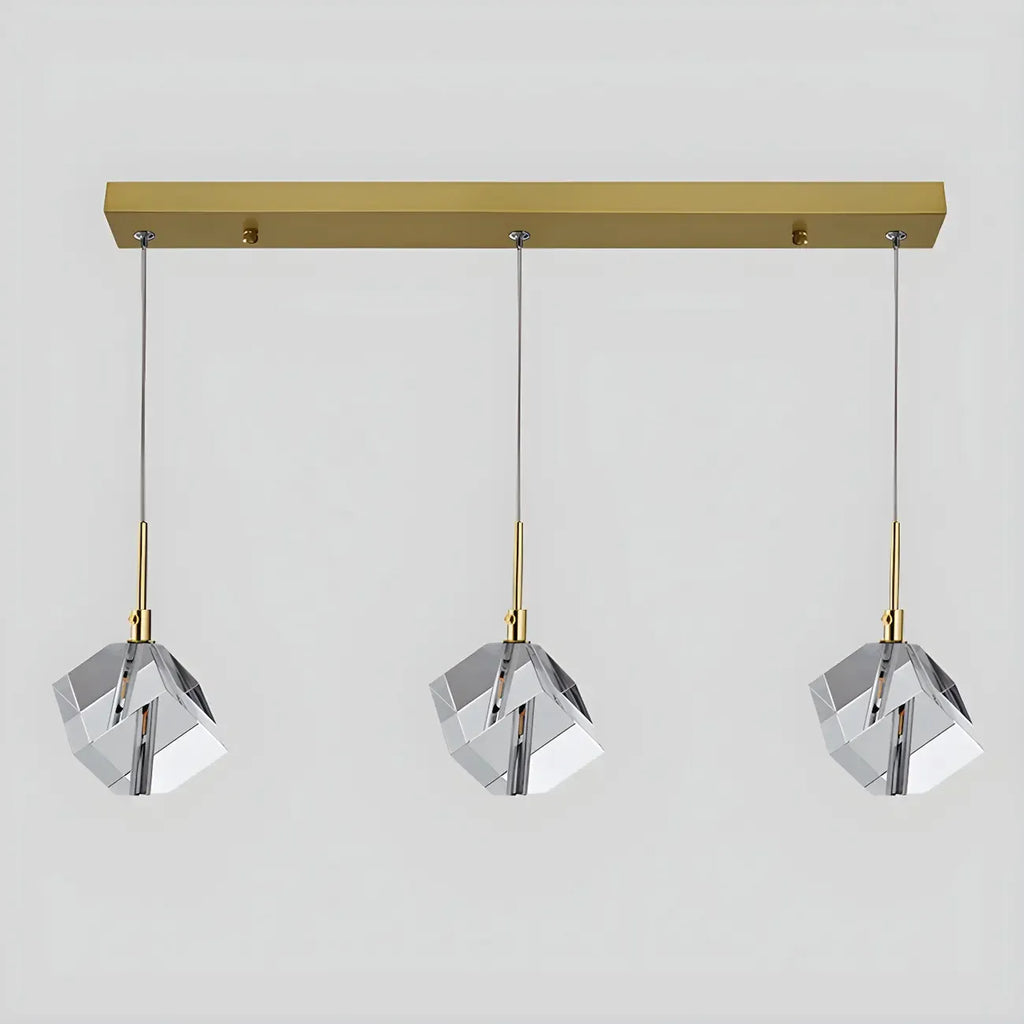 Modern Crystal Cube Island Pendant Light for Kitchen