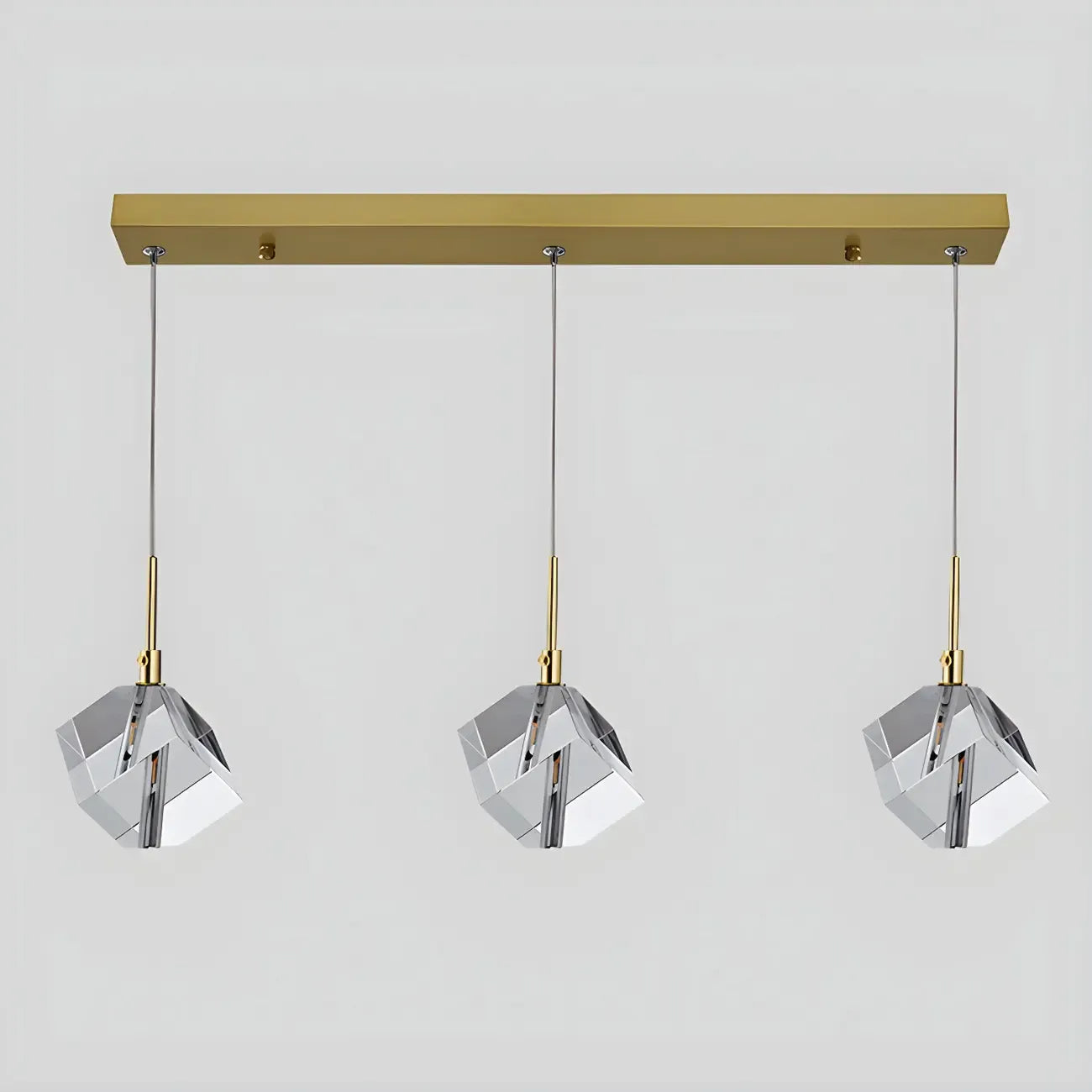 Modern Crystal Cube Island Pendant Light for Kitchen