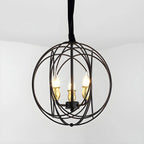 Black Metal Sphere Orb Modern Chandelier Light