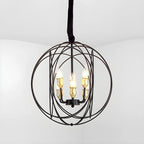 Black Metal Sphere Orb Modern Chandelier Light