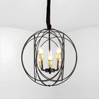 Black Metal Sphere Orb Modern Chandelier Light
