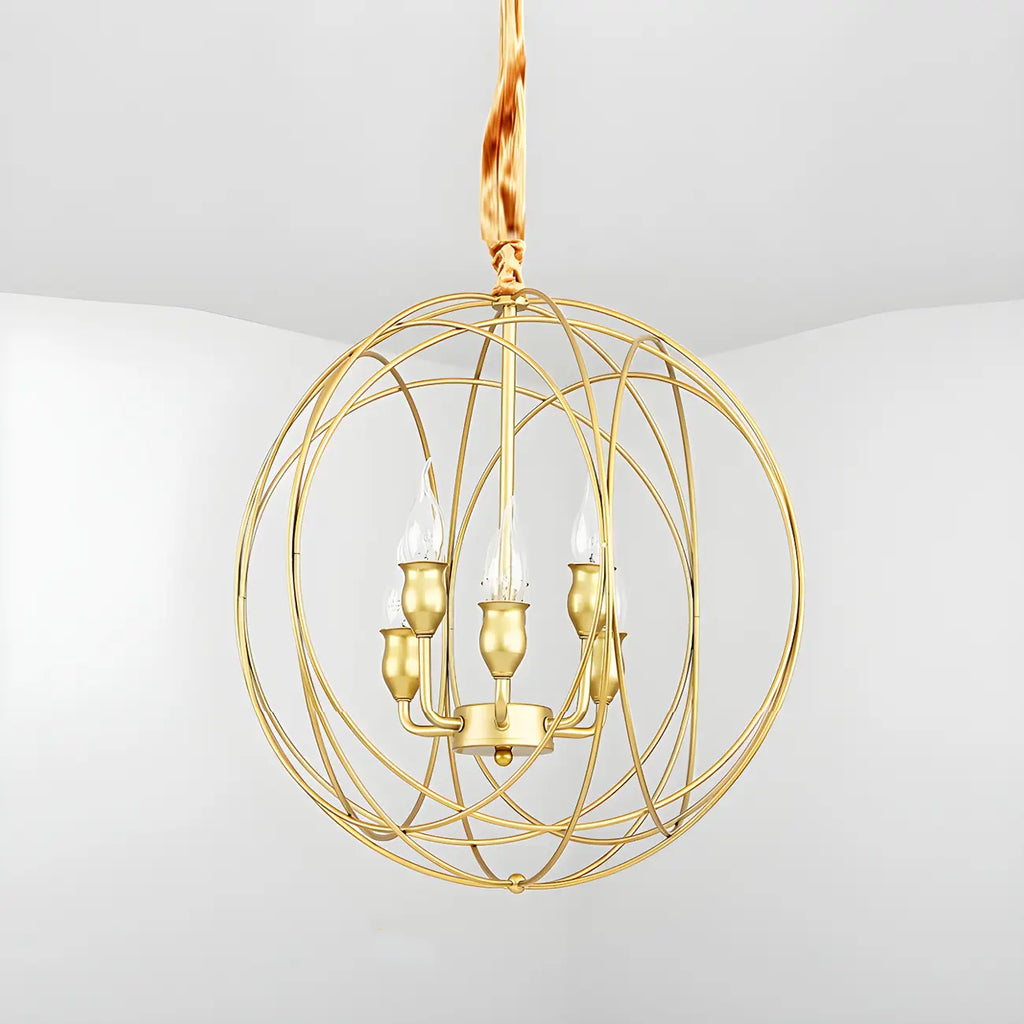 Black Metal Sphere Orb Modern Chandelier Light