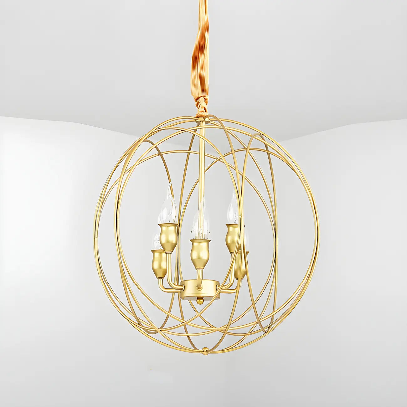 Black Metal Sphere Orb Modern Chandelier Light