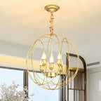 Black Metal Sphere Orb Modern Chandelier Light