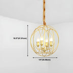 Black Metal Sphere Orb Modern Chandelier Light