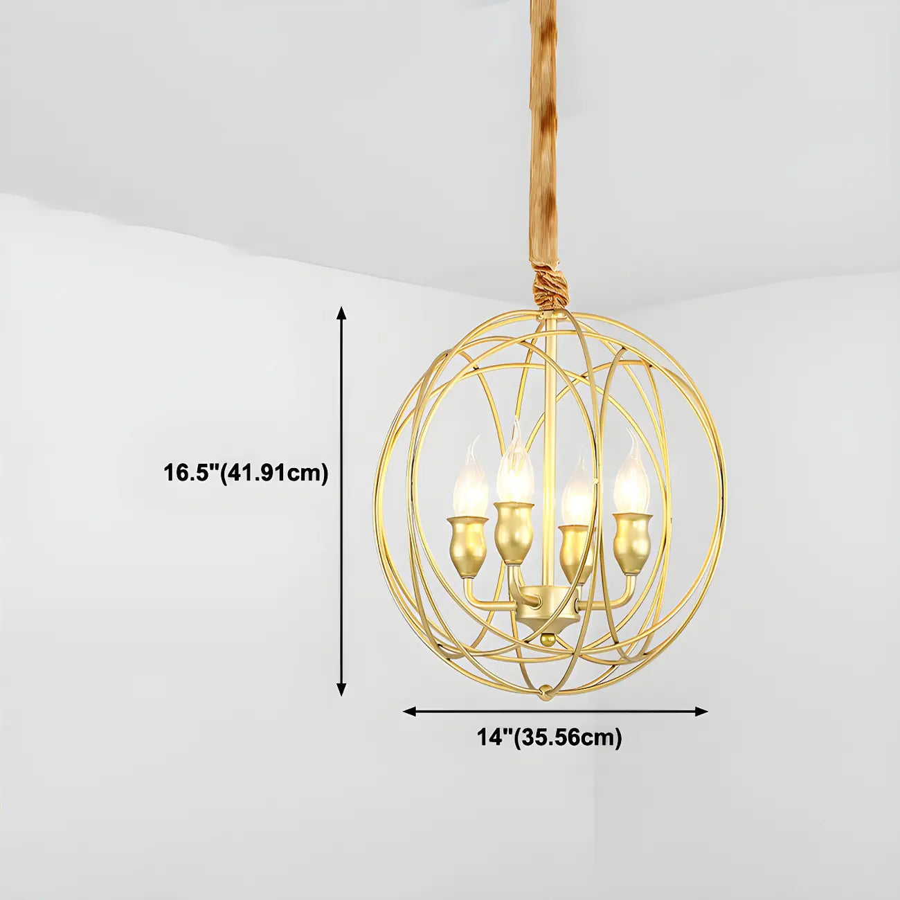 Black Metal Sphere Orb Modern Chandelier Light
