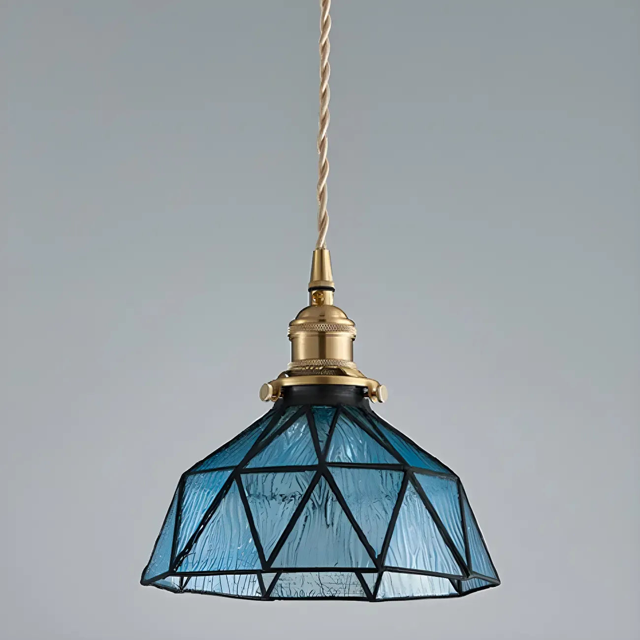 Vintage Glass Pendant Light 1-Light Geometric Ceiling Light Fixture for Hallway