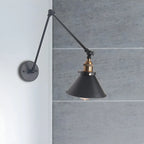 Cone Shade Metal Retro Swing Arm Wall Light