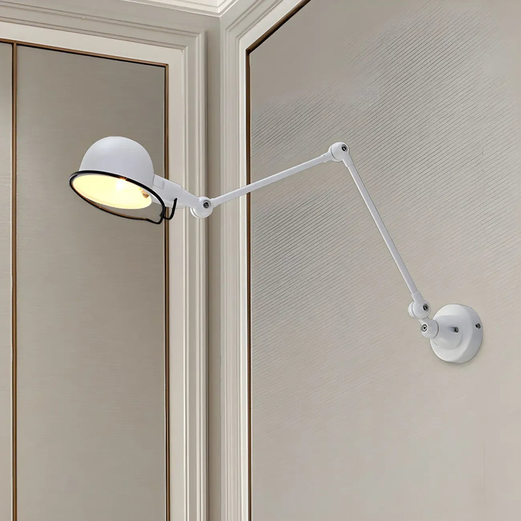 Industrial Metal Swing Arm Bowl Shade Wall Light