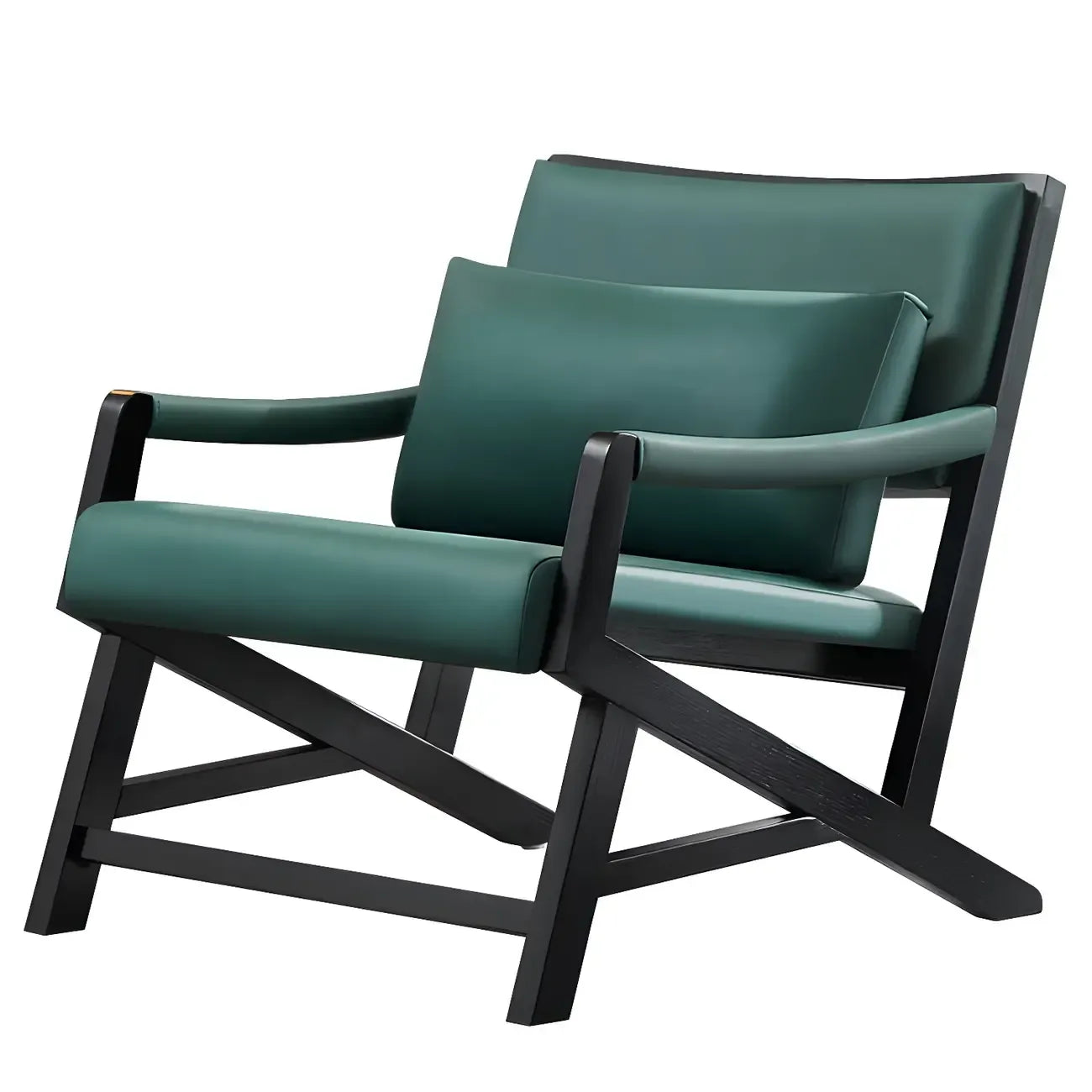 Modern Faux Leather Lounge Chair with Pillow Back
