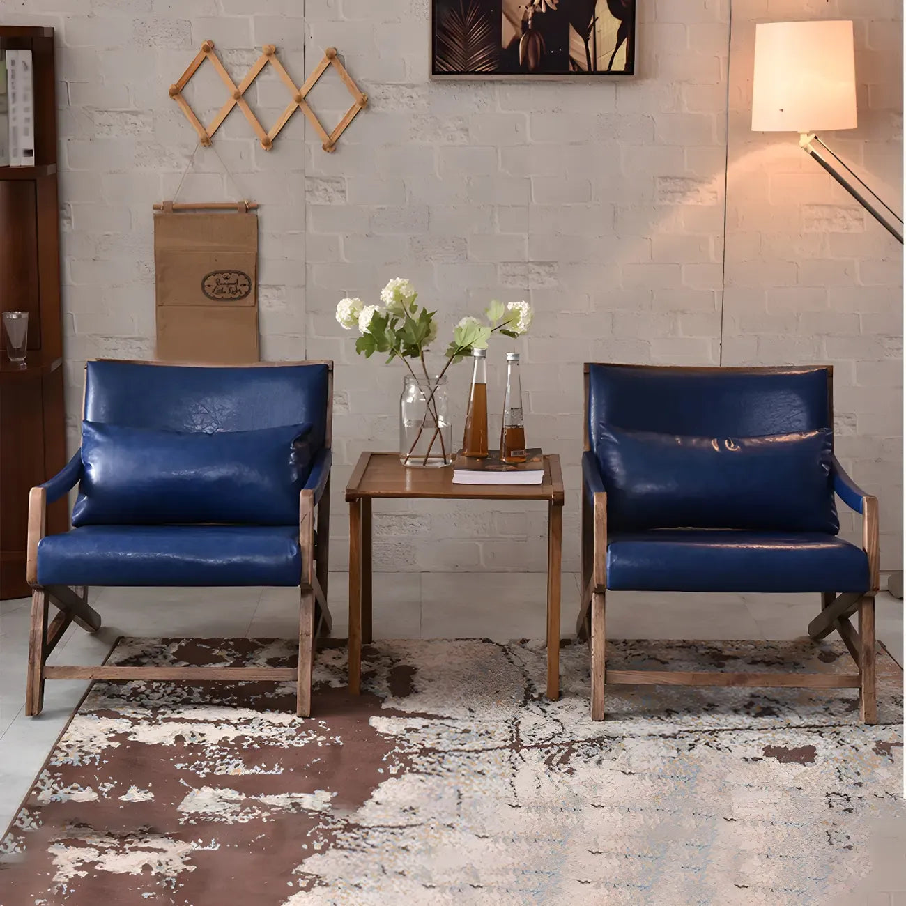 Modern Faux Leather Lounge Chair with Pillow Back