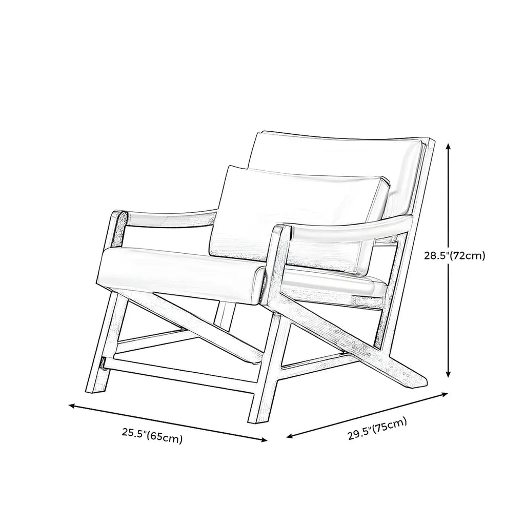 Modern Faux Leather Lounge Chair with Pillow Back