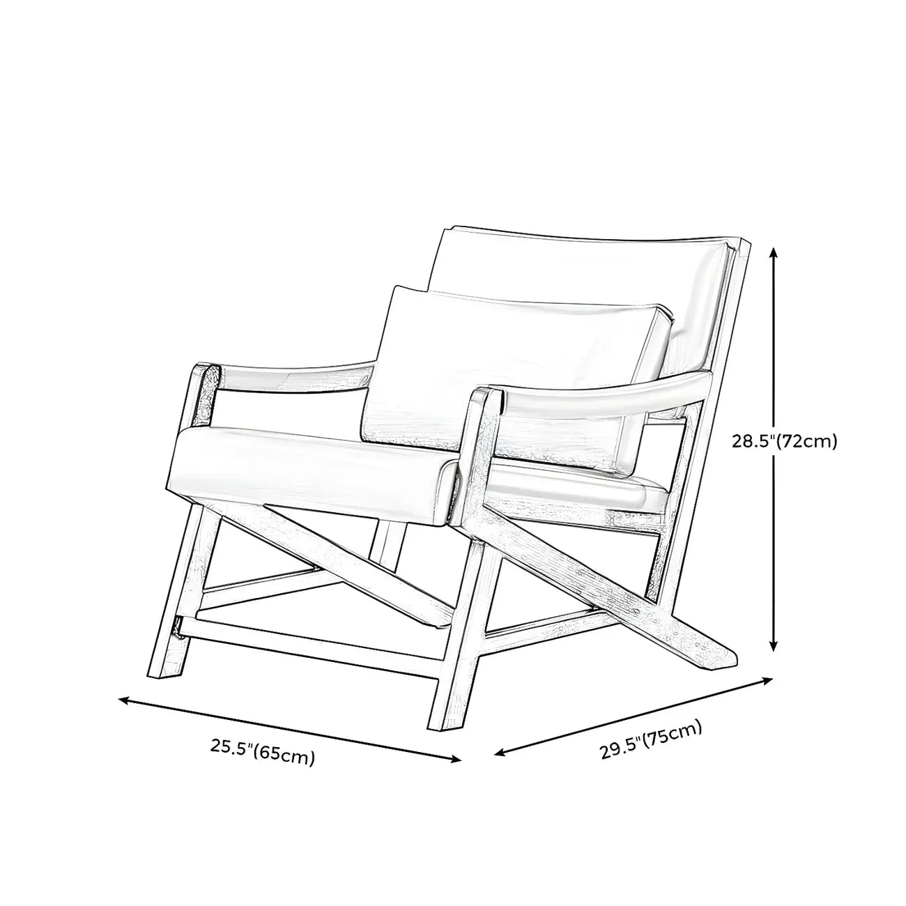 Modern Faux Leather Lounge Chair with Pillow Back