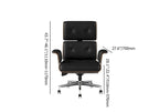 Modern Wood Leather Adjustable Swivel Black Executive Chair