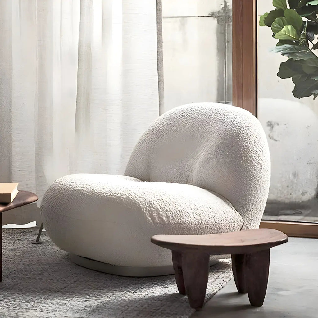 Modern Wool Fabric Swivel Lounge Chair for Living Room