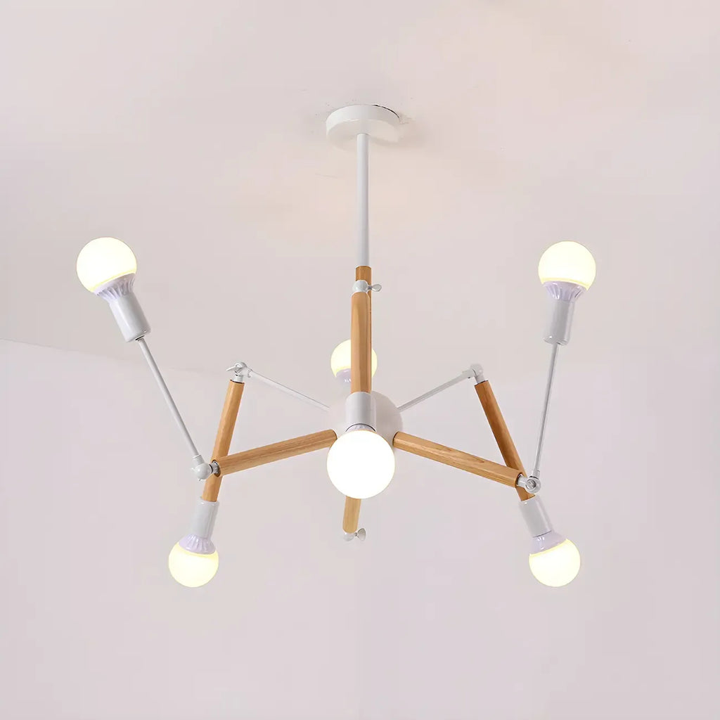 Modern Multi-Light Metal Adjustable Downrod Sputnik Chandelier