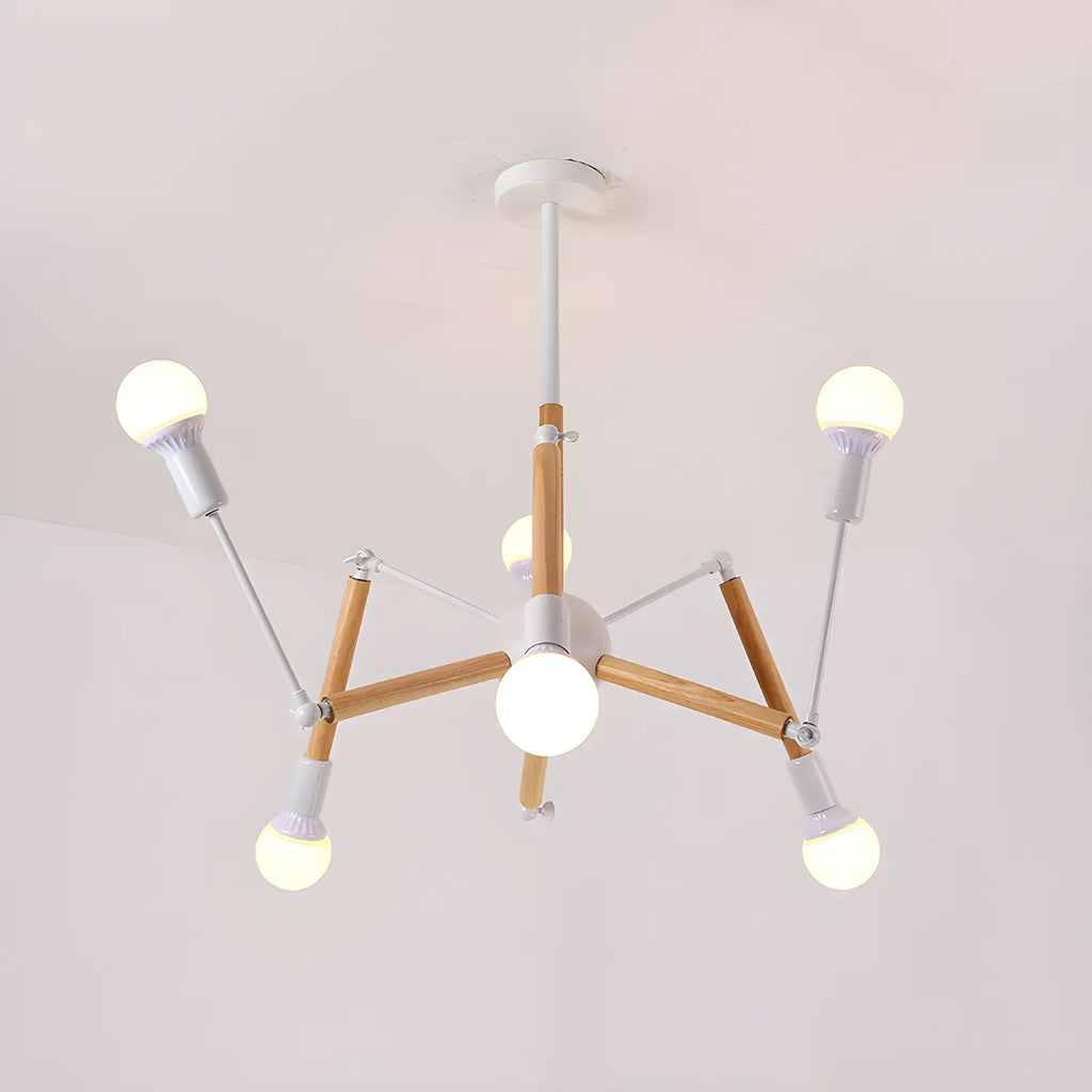 Modern Multi-Light Metal Adjustable Downrod Sputnik Chandelier