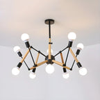 Modern Multi-Light Metal Adjustable Downrod Sputnik Chandelier