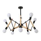 Modern Multi-Light Metal Adjustable Downrod Sputnik Chandelier
