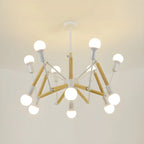 Modern Multi-Light Metal Adjustable Downrod Sputnik Chandelier