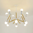 Modern Multi-Light Metal Adjustable Downrod Sputnik Chandelier