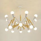 Modern Multi-Light Metal Adjustable Downrod Sputnik Chandelier