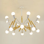 Modern Multi-Light Metal Adjustable Downrod Sputnik Chandelier