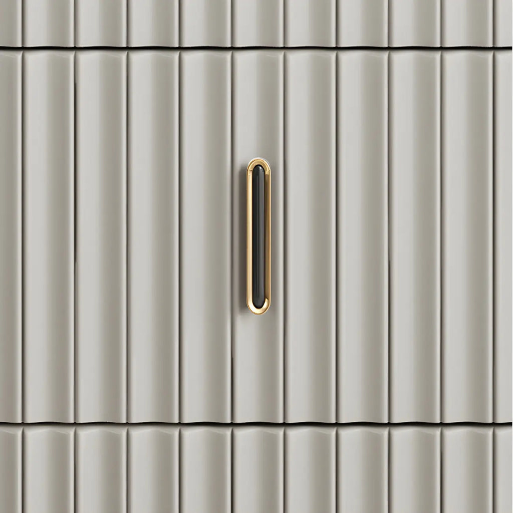 Elegant Gray Wooden Dressers & Chests with Gold Handles
