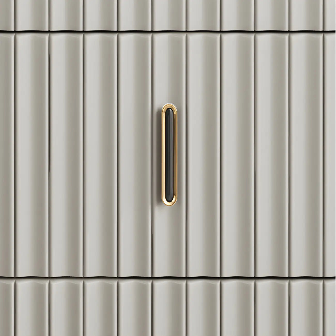 Elegant Gray Wooden Dressers & Chests with Gold Handles