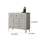 Elegant Gray Wooden Dressers & Chests with Gold Handles