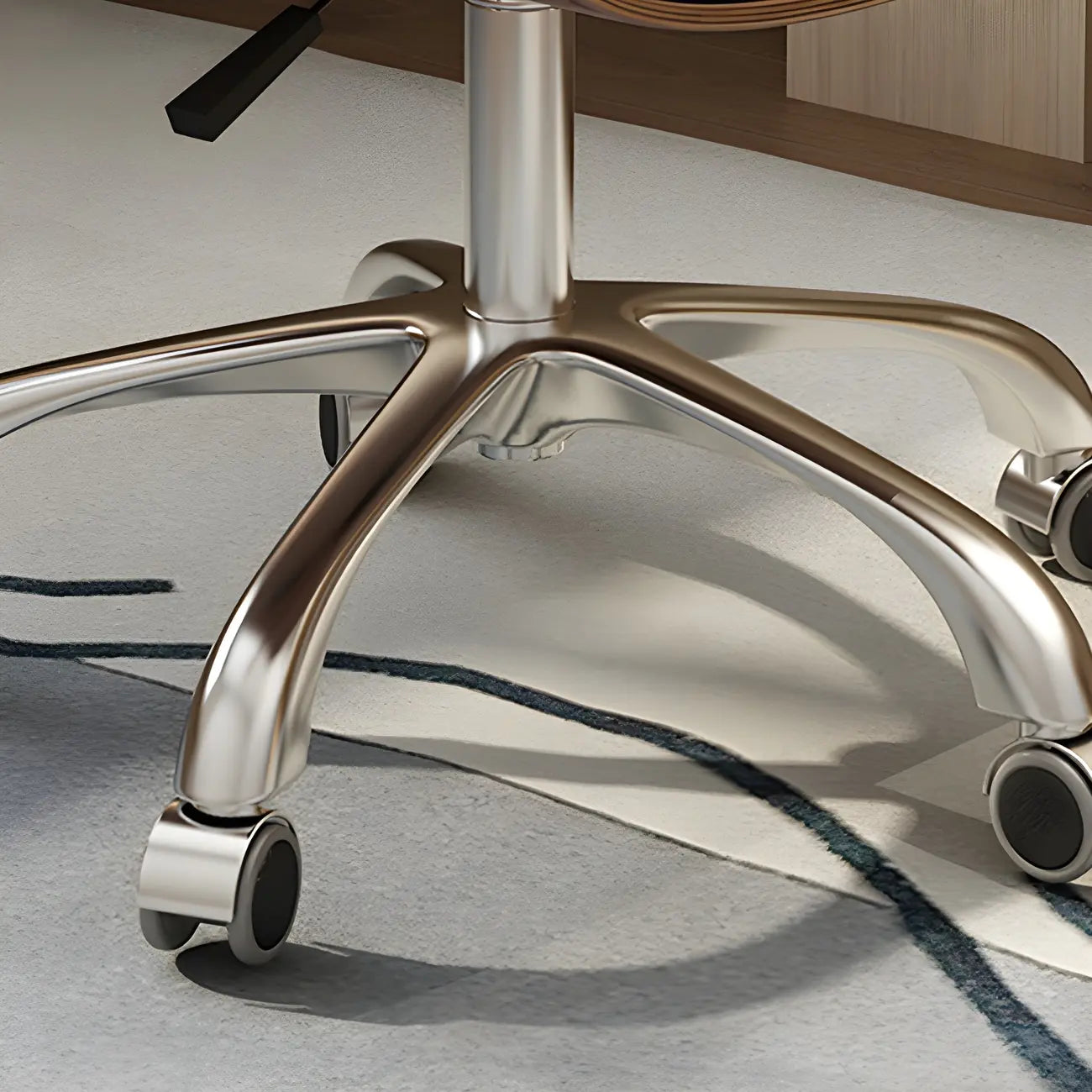 Modern Leather Upholstered Swivel Office Chair