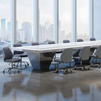 Modern Leather Upholstered Swivel Office Chair