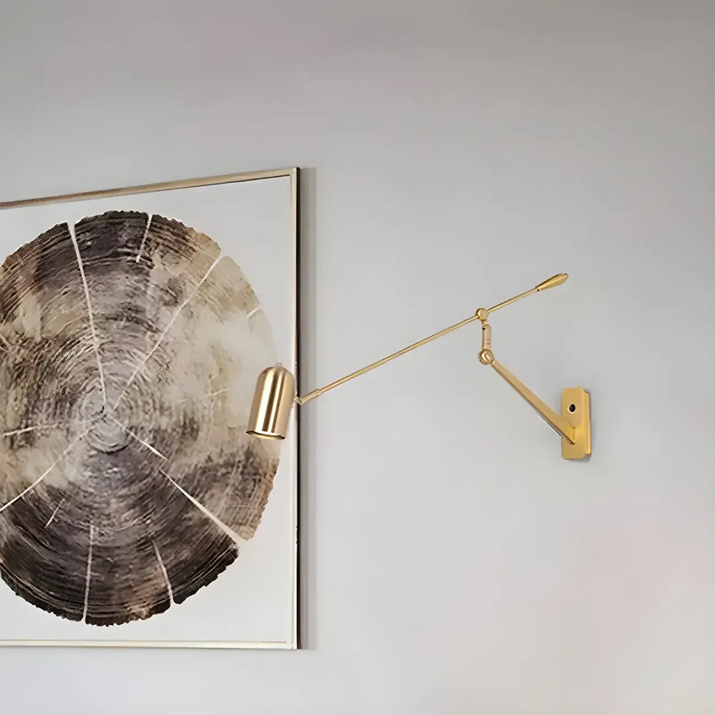 Gold Metal Cylinder Shade Swing Arm Wall Light
