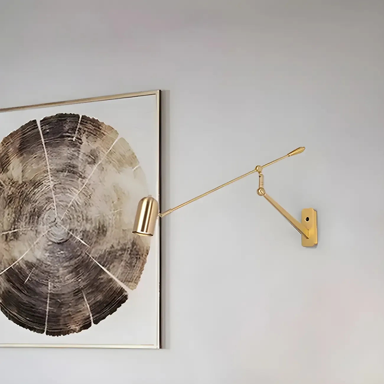 Gold Metal Cylinder Shade Swing Arm Wall Light